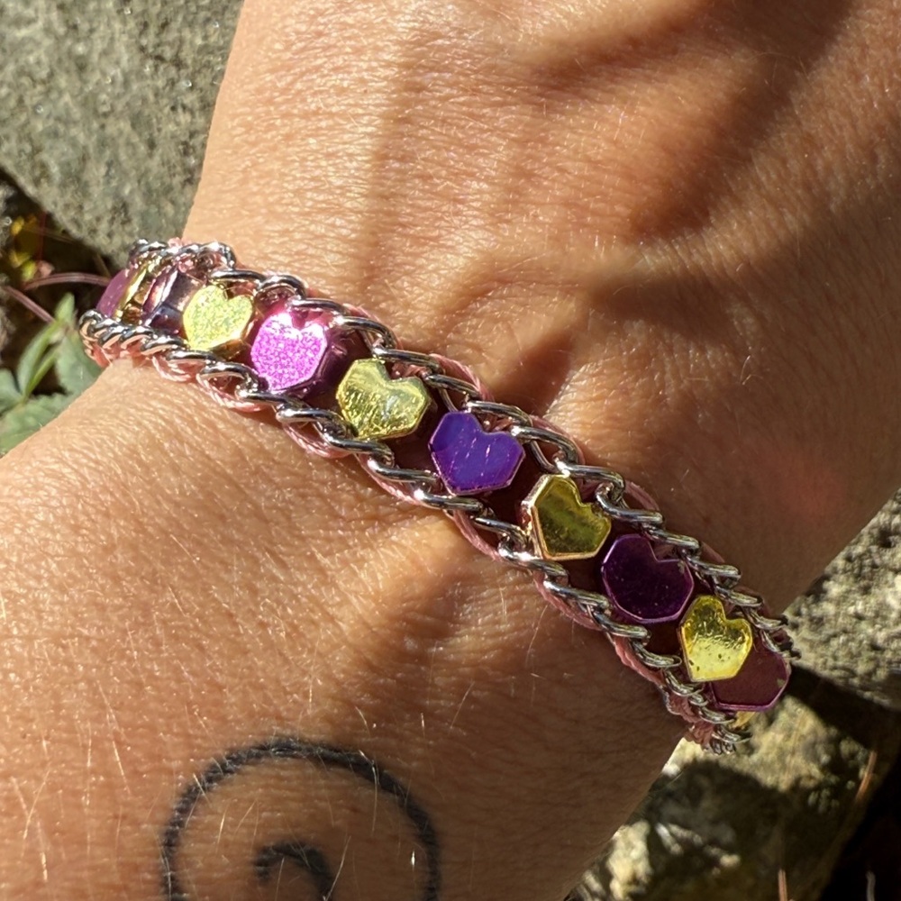 Purple and Gold Beaded Bracelet
